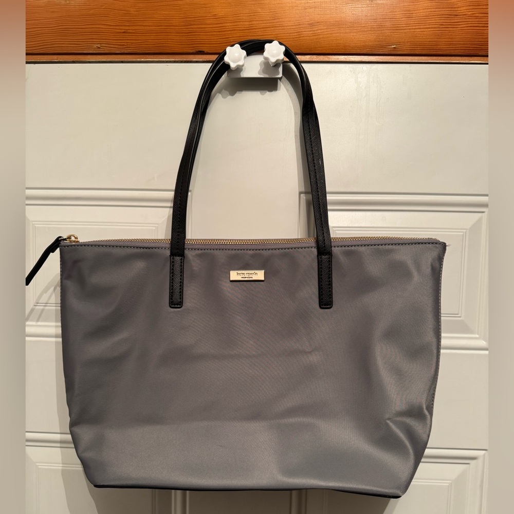 Kate Spade Hayden Top Zip Tote Nimbus Grey/Black Shoulder Bag